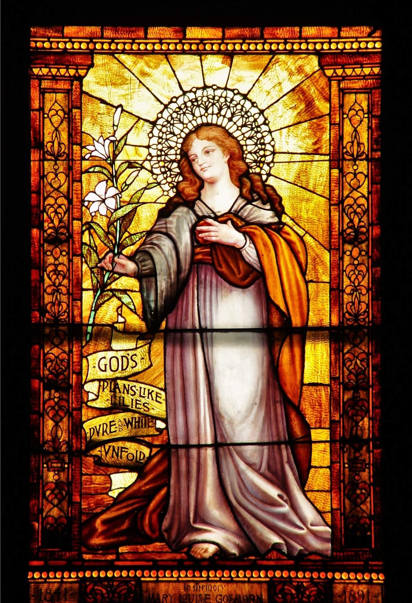 Angel with Lilies Window